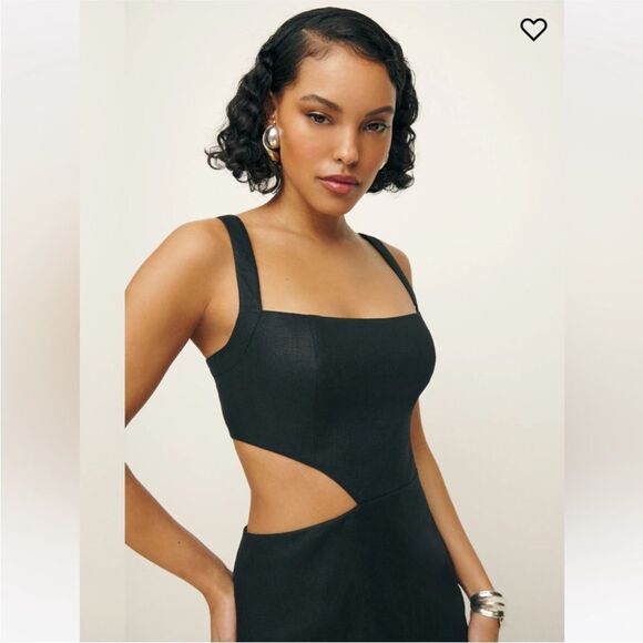 NWT Reformation Satori Linen Dress Black - Picture 7 of 15